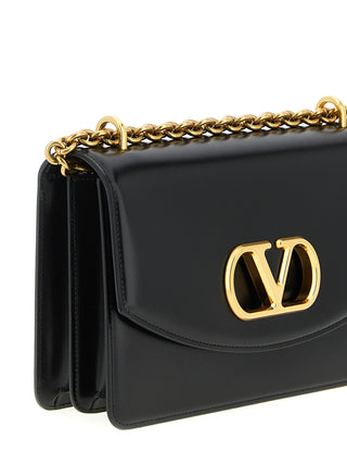 Black Calfskin Shoulder Bag