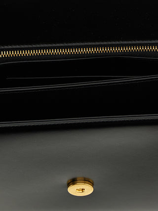 Black Calfskin Shoulder Bag