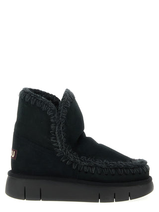 Black Lamb Leather Ankle Boots