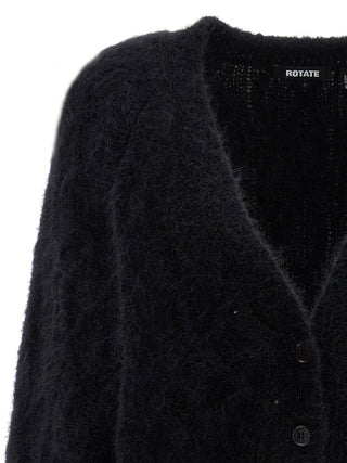 Black Alpaca Leather Cardigan