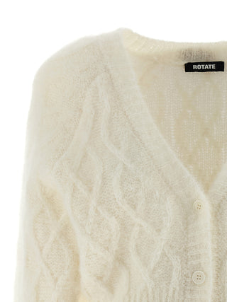 White Alpaca Leather Cardigan