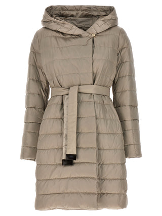 Chaqueta beige de poliamida de longitud completa