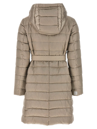 Chaqueta beige de poliamida de longitud completa