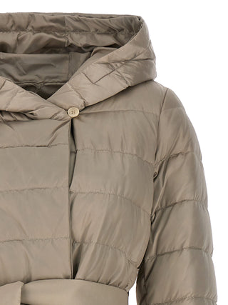 Chaqueta beige de poliamida de longitud completa