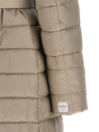 Chaqueta beige de poliamida de longitud completa