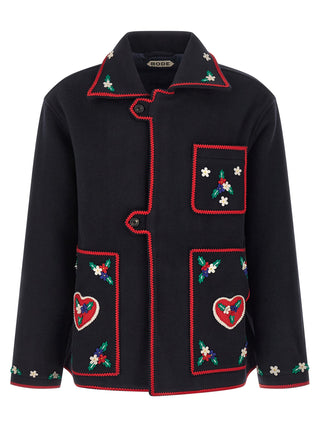 Blue Wool Full-Length Jacket