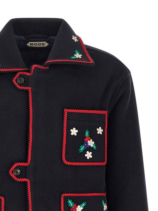 Blue Wool Full-Length Jacket