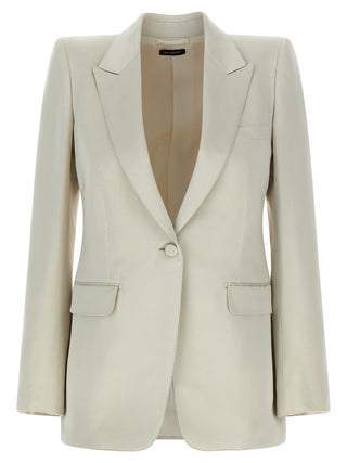 Blazer beige de algodón