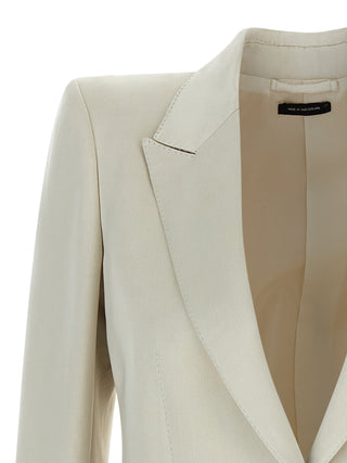 Blazer beige de algodón