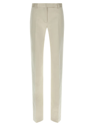 Beige Cotton Dress Pants