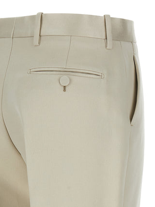 Beige Cotton Dress Pants