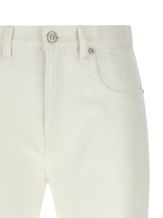 White Cotton High-Waisted Jean