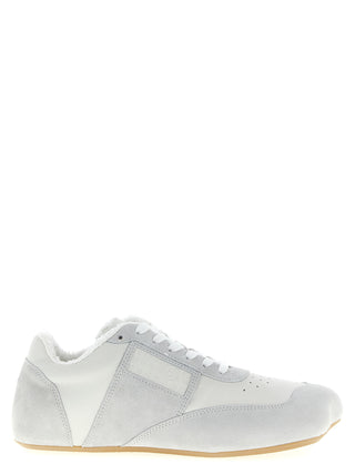 White Calfskin Athletic Sneakers