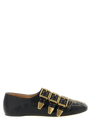 Black Lamb Leather Ballet Flats