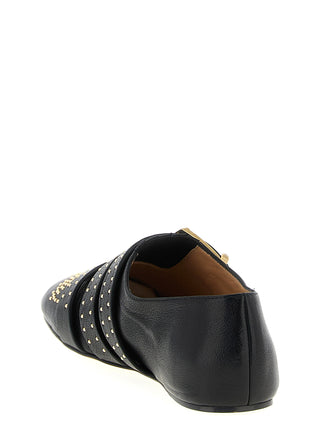 Black Lamb Leather Ballet Flats