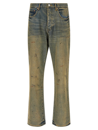 Jeans bicolor de algodón de pierna recta