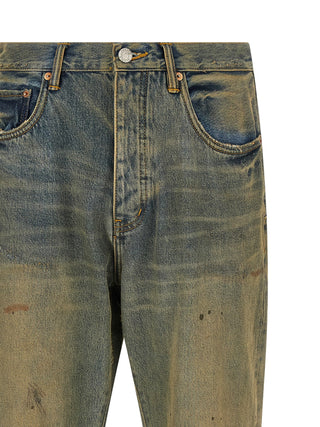 Bicolor Cotton Straight-Leg Jeans