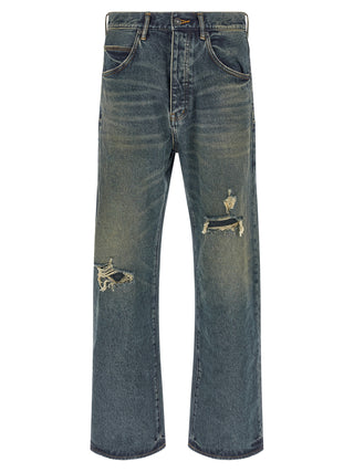 Jeans azules de algodón denim