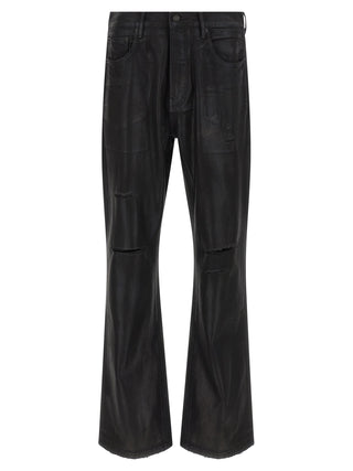 Jeans acampanados de algodón negro
