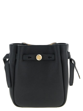 Bolso bandolera negro de piel de vaca