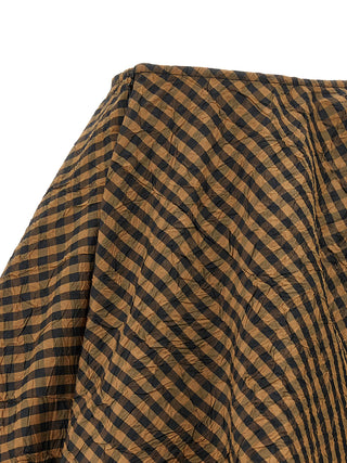 Brown Recycled Polyester Long Skirt
