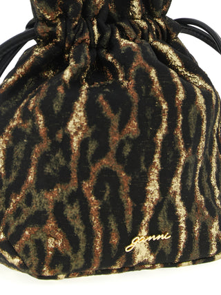 Brown Polyester Clutch Bag