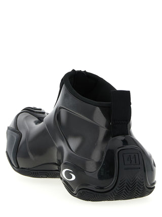 Black Polyester Athletic Sneakers