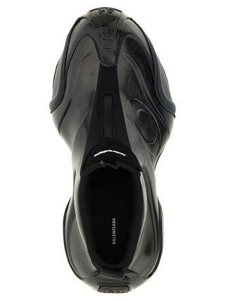 Black Polyester Athletic Sneakers