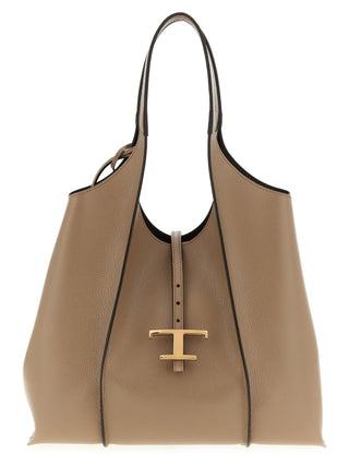 Beige Calfskin Tote Bag