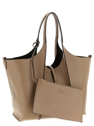 Beige Calfskin Tote Bag
