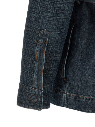 Chaqueta azul de mezclilla de algodón