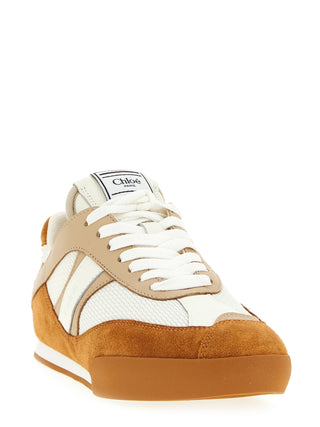 Beige Polyester Low Top Sneakers