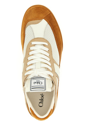 Beige Polyester Low Top Sneakers