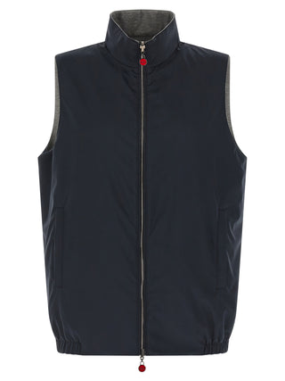 Blue Cotton Sleeveless Jacket