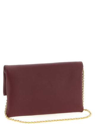 Bordeaux Lamb Leather Clutch Bag