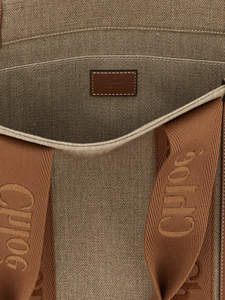 Brown Linen Tote Bag