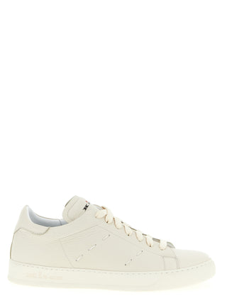 Zapatillas bajas de cuero nubuc blanco
