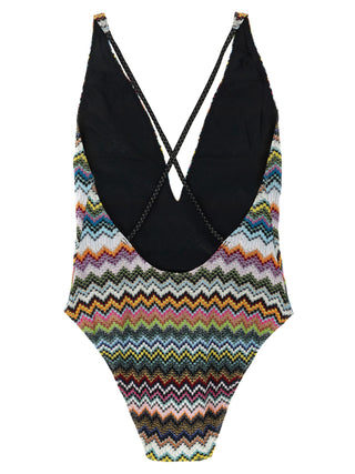 Multicolor Viscose One-Piece Swimsuit