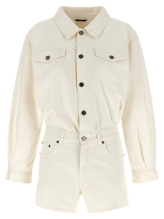 White Cotton Rompers