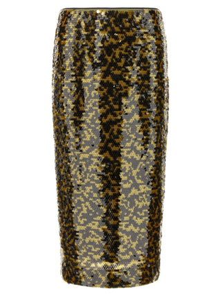 Multicolor Polyester Midi Skirt