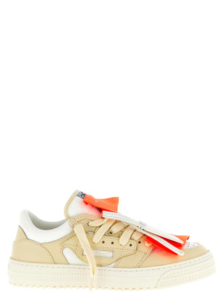 Beige Leather Low Top Sneakers