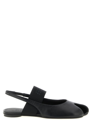 Black Lamb Leather Flat Sandals