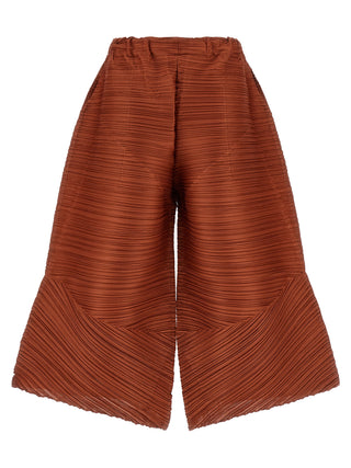 Brown Polyester Casual Pants