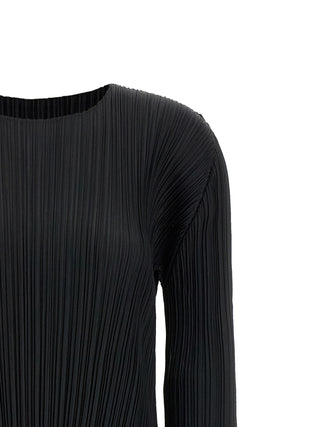 Black Polyester Midi Dress