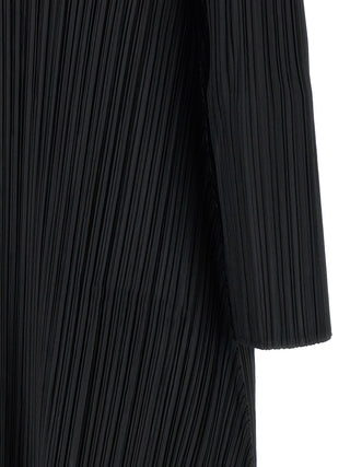 Black Polyester Midi Dress
