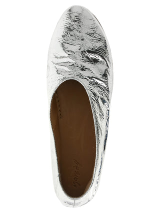 Silver Calfskin Ballet Flats