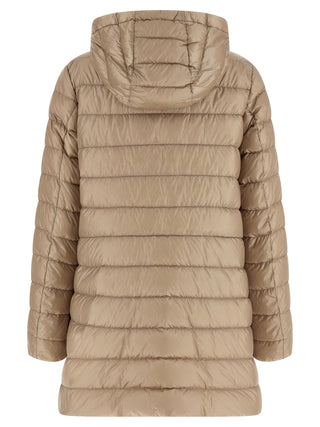 Beige Polyamide Full-Length Jacket