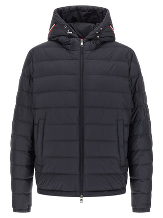 Blue Polyester Full-Length Jacket
