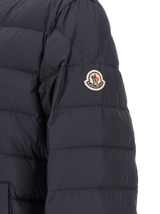 Blue Polyester Full-Length Jacket