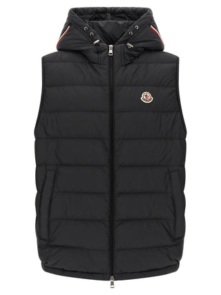 Black Polyester Sleeveless Jacket